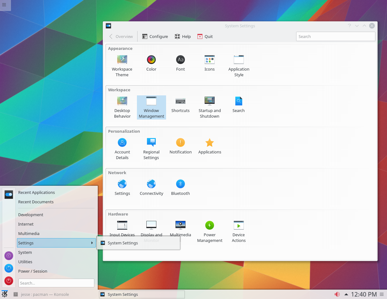 Arch Linux ze środowiskiem KDE
